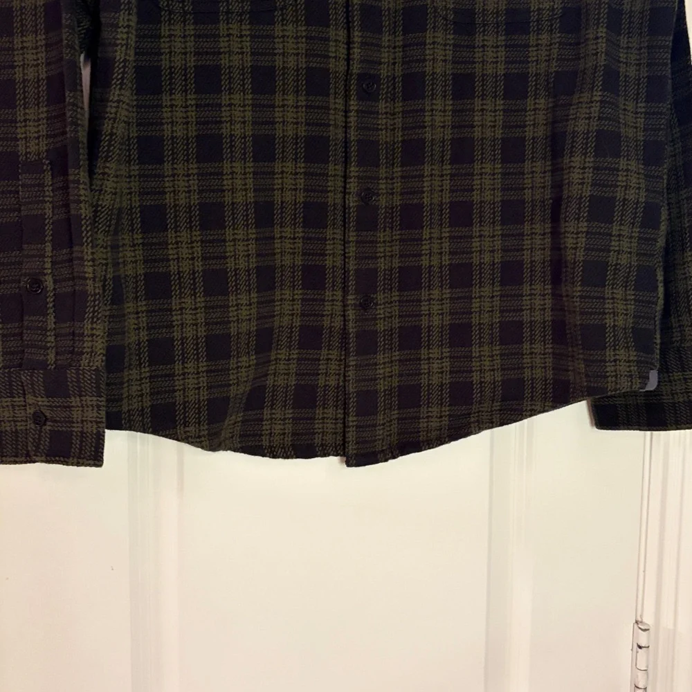 UNTUCKit Men’s Heavy Plaid Button Front Shirt Jacket Green and Black Large - Picture 5 of 10